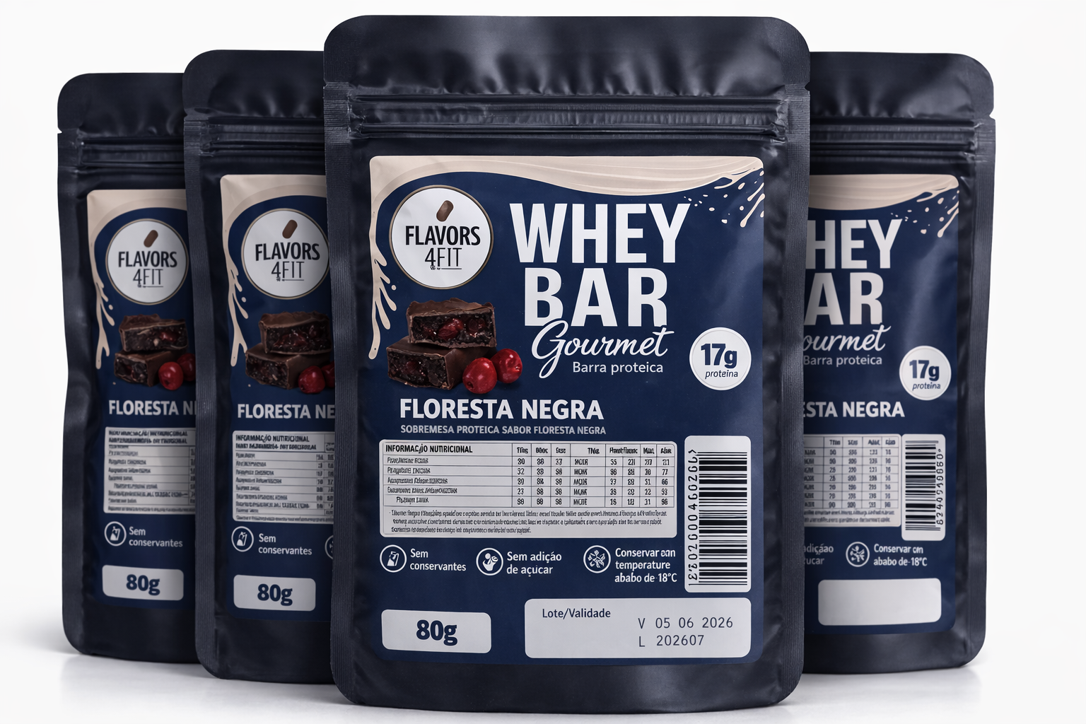 Whey Bar Floresta Negra 4 unidades - 80g